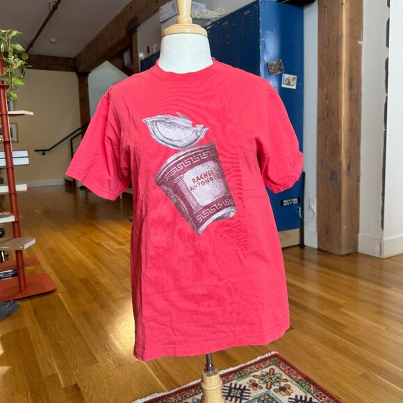 Rachel Antonoff Red New York Coffee Cup Short Sleeve Tee - Picture 1 of 3